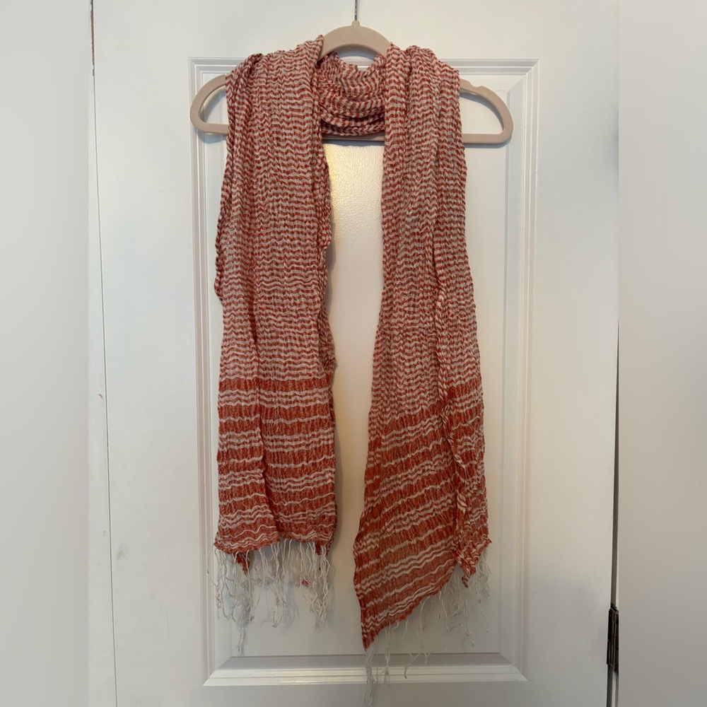 Pink stripped scarf